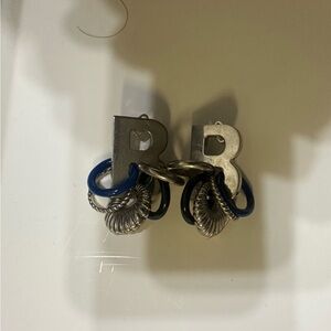 Balenciaga BB Silver and Blue earrings